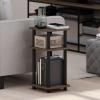 Furinno JUST Side Table, 3-Tier Turn-N-Tube End Table with Open Shelf, Round Curve Corner Night Stand, Bedside Table, Easy Assembly, for Living Room, Bedroom, White(Columbia Walnut/Black)
