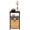 Furinno JUST Side Table, 3-Tier Turn-N-Tube End Table with Open Shelf, Round Curve Corner Night Stand, Bedside Table, Easy Assembly, for Living Room, Bedroom, White(Espresso)