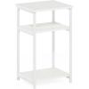 Furinno JUST Side Table, 3-Tier Turn-N-Tube End Table with Open Shelf, Round Curve Corner Night Stand, Bedside Table, Easy Assembly, for Living Room, Bedroom, White(White/White)