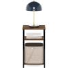 Furinno JUST Side Table, 3-Tier Turn-N-Tube End Table with Open Shelf, Round Curve Corner Night Stand, Bedside Table, Easy Assembly, for Living Room, Bedroom, White(Amber Pine)