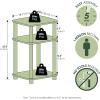 Furinno JUST Side Table, 3-Tier Turn-N-Tube End Table with Open Shelf, Round Curve Corner Night Stand, Bedside Table, Easy Assembly, for Living Room, Bedroom, White(Columbia Walnut/Black)