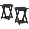 Furinno Modern Simplistic End Table Set, 4-Pack, Espresso(Espresso)
