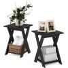 Furinno Modern Simplistic End Table Set, 4-Pack, Espresso(Espresso)