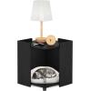 Furinno PELI Side Table, Square End Table with Storage Shelf, Night Stand, Bedside Table, for Living Room, Bedroom, Americano(Americano)