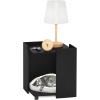 Furinno PELI Side Table, Square End Table with Storage Shelf, Night Stand, Bedside Table, for Living Room, Bedroom, Americano(Americano)