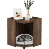 Furinno PELI Side Table, Square End Table with Storage Shelf, Night Stand, Bedside Table, for Living Room, Bedroom, Americano(Columbia Walnut)