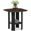 Furinno SIMPLE DESIGN Side Table Set of 2, 2-Tier Modern End Table with Soft Edges, Open Shelves Night Stand, Bedside Table, for Living Room, Bedroom, Columbia Walnut(1)