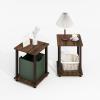 Furinno SIMPLISTIC Side Table Set of 2, 2-Tier Square Modern End Table, Nightstand, Night Stand, Bedside Table, Toolless Assembly, for Living Room, Bedroom, Americano(Black Walnut/Brown)