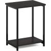 Furinno SIMPLISTIC Side Table Set of 2, 2-Tier Square Modern End Table, Nightstand, Night Stand, Bedside Table, Toolless Assembly, for Living Room, Bedroom, Americano(Espresso)