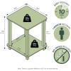 Furinno SIMPLISTIC Side Table Set of 2, 2-Tier Square Modern End Table, Nightstand, Night Stand, Bedside Table, Toolless Assembly, for Living Room, Bedroom, Americano(Amber Pine/Black)