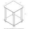 Furinno SIMPLISTIC Side Table Set of 2, 2-Tier Square Modern End Table, Nightstand, Night Stand, Bedside Table, Toolless Assembly, for Living Room, Bedroom, Americano(Dark Walnut)