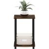 Furinno Simplistic End Table, 2-Pack, French Oak/Black(Amber Pine/Black)