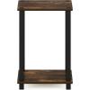 Furinno Simplistic End Table, 2-Pack, French Oak/Black(Amber Pine/Black)