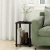 Furinno Simplistic End Table, 2-Pack, French Oak/Black(Espresso/Black)
