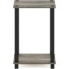 Furinno Simplistic End Table, 2-Pack, French Oak/Black(French Oak/Black)