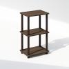 Furinno Simplistic End Table, 2-Pack, French Oak/Black(Walnut/Brown)