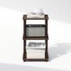 Furinno Simplistic End Table, 2-Pack, French Oak/Black(Walnut/Brown)