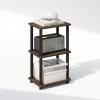 Furinno Simplistic End Table, 2-Pack, French Oak/Black(Walnut/Brown)