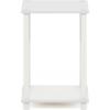 Furinno Simplistic End Table, 2-Pack, French Oak/Black(White/White)