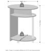 Furinno TIDUR Night Stand Set of 2, 2-Tier Oval Nightstand with Round Edge Tabletop, Open Shelf Bedside Table, End Table, Side Table, for Bedroom, Living Room, Walnut(Walnut)