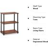 Furinno Turn-N-Tube 3-Tier Compact Multipurpose Shelf Display Rack, Dark Cherry & Just 3-Tier Turn-N-Tube End Table/Side Table/Night Stand(Dark Cherry)