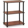 Furinno Turn-N-Tube 3-Tier Compact Multipurpose Shelf Display Rack, Dark Cherry & Just 3-Tier Turn-N-Tube End Table/Side Table/Night Stand(Dark Cherry)