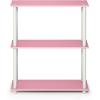 Furinno Turn-N-Tube 3-Tier Compact Multipurpose Shelf Display Rack, Dark Cherry & Just 3-Tier Turn-N-Tube End Table/Side Table/Night Stand(Pink/White)