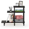 Furinno Turn-N-Tube 3-Tier Sofa Side Table Tall, Espresso/Black(Espresso/Black)