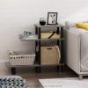 Furinno Turn-N-Tube 3-Tier Sofa Side Table Tall, Espresso/Black(French Oak/Black)