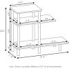 Furinno Turn-N-Tube 3-Tier Sofa Side Table Tall, Espresso/Black(French Oak/Black)