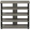 Furinno Turn-N-Tube 5 Tier Wide Shoe Rack, French Oak Grey/Black & Just 3-Tier Turn-N-Tube End Table/Side Table/Night Stand/Bedside Table with Plastic Poles, 2-Pack, French Oak Grey/Black