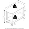Furinno Turn-N-Tube Side Table, 2-Tier Oval Sofa End Table with Wheels, Round Corner Night Stand, Bedside Table with Open Shelf, Toolless Assembly, for Living Room, Bedroom, Amber Oak(Amber Oak/Black)