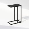 Furinno Turn-N-Tube Side Table, 2-Tier Oval Sofa End Table with Wheels, Round Corner Night Stand, Bedside Table with Open Shelf, Toolless Assembly, for Living Room, Bedroom, Amber Oak(Americano)