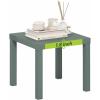 Furinno Classic Homey Square Parsons Side End Table, Set of 2, Black(Sage Green)
