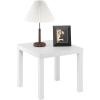 Furinno Classic Homey Square Parsons Side End Table, Set of 2, Black(White)