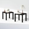 Furinno Classic Night Stand Set of 2, Triple Thick Tabletop Nightstand, Square Bedside Table, End Table, Side Table, Easy Assembly, for Bedroom, Living Room, Black(Black)