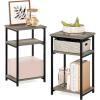 Furinno JUST Side Table, 3-Tier Turn-N-Tube End Table with Open Shelf, Round Curve Corner Night Stand, Bedside Table, Easy Assembly, for Living Room, Bedroom, White(Grey Oak)