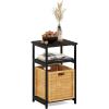 Furinno JUST Side Table, 3-Tier Turn-N-Tube End Table with Open Shelf, Round Curve Corner Night Stand, Bedside Table, Easy Assembly, for Living Room, Bedroom, White(Espresso)