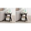 Furinno Modern Simplistic Criss-Crossed End Table, Side Table, Grey Oak/Black (Pack of 2)(2-Pack  X-Legs)
