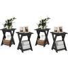 Furinno Modern Simplistic End Table Set, 4-Pack, Espresso(Espresso)