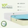Furinno Tidur Cooling Gel Memory Foam Mattress, 10 Inch, King White(White)