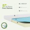 Furinno Tidur Cooling Gel Memory Foam Mattress, 5 Inch, Full(King)