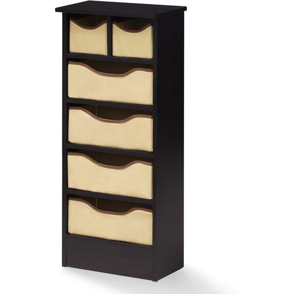 imageFURINNO Espresso Mini 6 Drawer Organizer