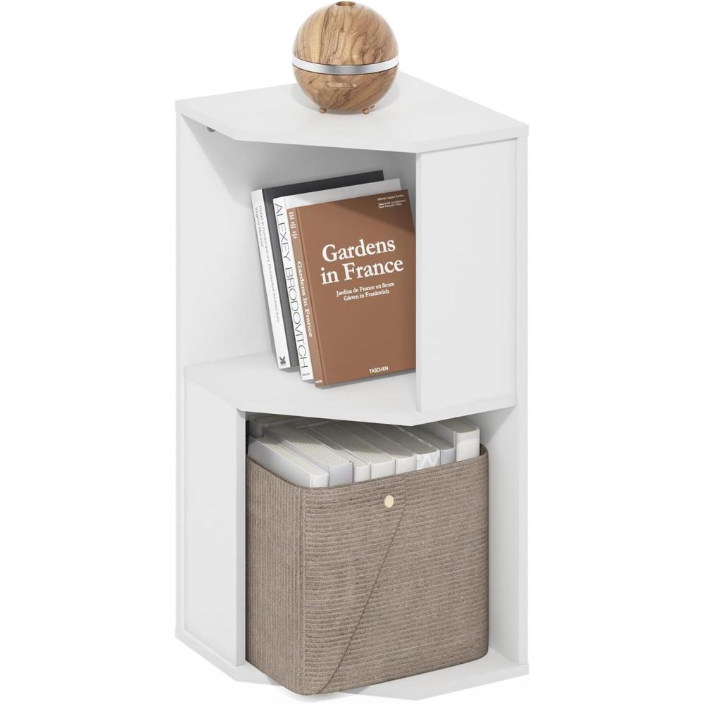 imageFurinno PASIR Book Shelf 3Tier Bookshelf Storage Shelves Bookcase 97 x 237 x 315 for Living Room Bedroom Home Office Dark EspressoPlain White