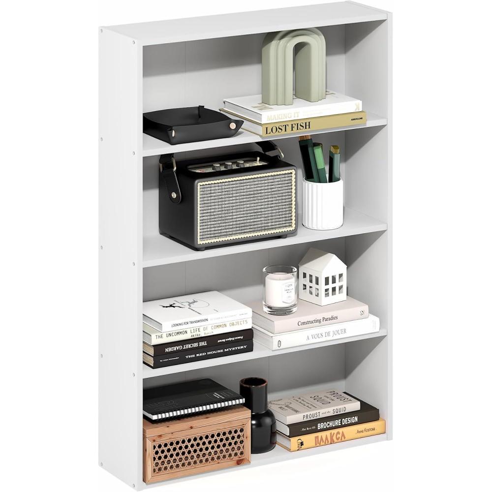 imageFurinno PASIR Book Shelf 3Tier Bookshelf Storage Shelves Bookcase 97 x 237 x 315 for Living Room Bedroom Home Office Dark EspressoWhite
