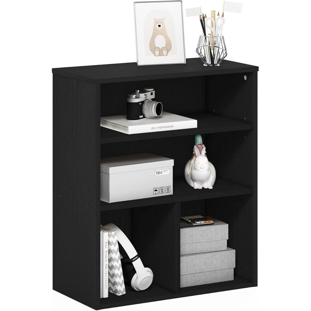 imageFurinno Pasir 3 Tier Display Bookcase WhiteBlackwood