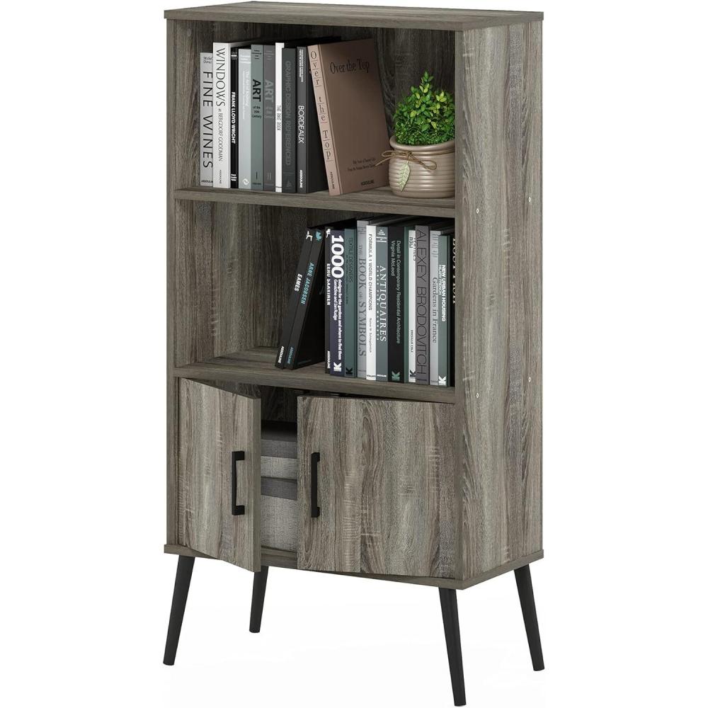 imageFurinno Pasir 3 Tier Display Bookcase WhiteGrey Oak