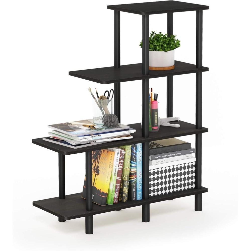 imageFurinno TurnNTube 2Tier Multipurpose Wide Shelf EspressoBlackEspressoBlack