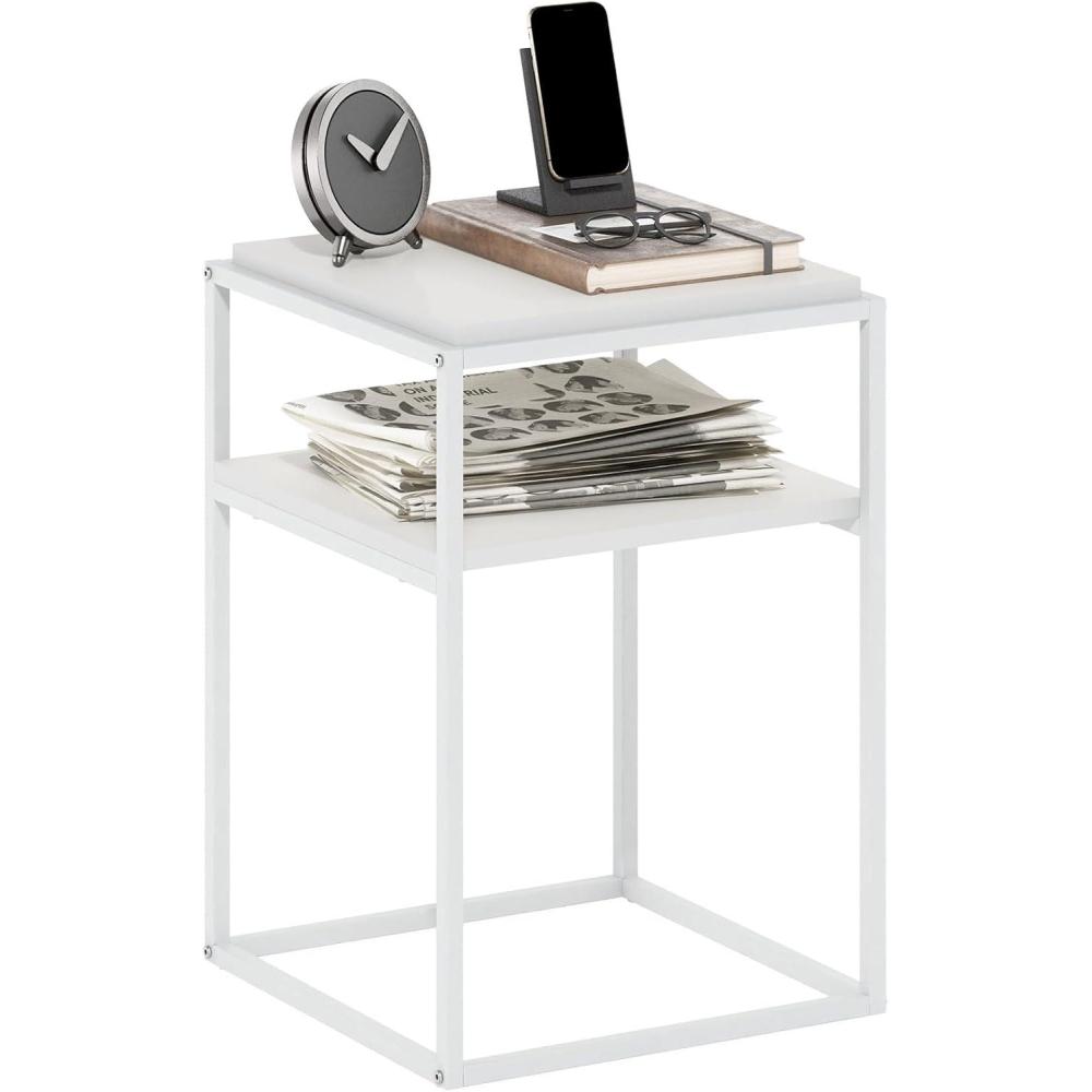 imageFurinno TurnNTube Easy Assembly Multipurpose End Table  Side Table  Sofa Table  Nightstand Classic Tubes French Oak GreyBlackSolid WhiteWhite