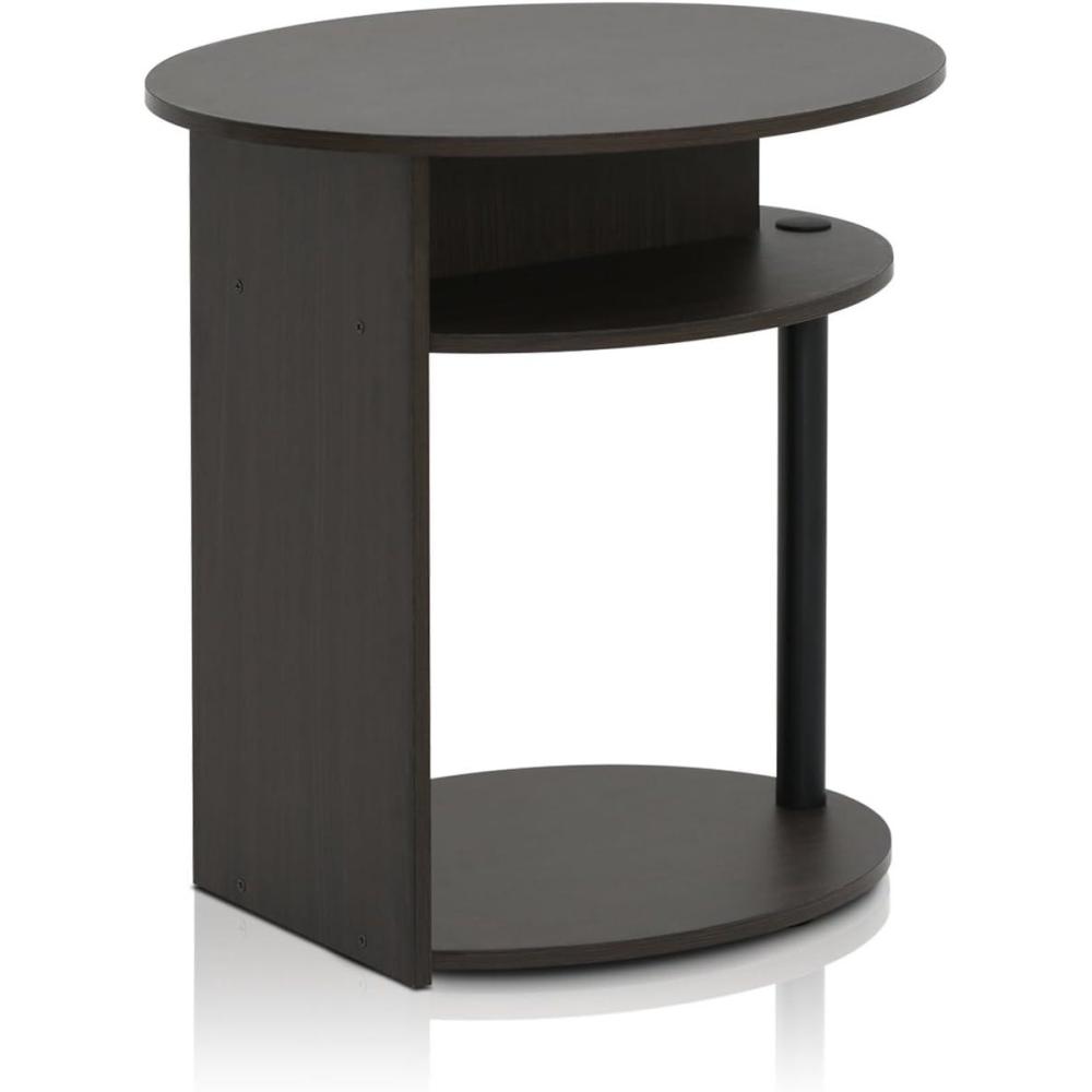 imageFurinno TurnNTube Easy Assembly Multipurpose End Table  Side Table  Sofa Table  Nightstand Classic Tubes French Oak GreyBlackWalnutBlack